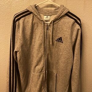 Grey Adidas Zip Up Hoodie Like New